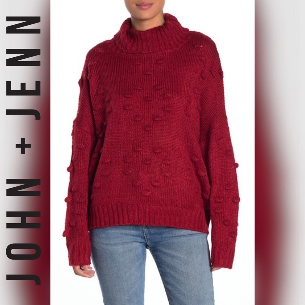 🆕 John & Jenn – Popcorn Knit Turtleneck Sweater